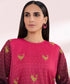 Women's Pret Textured Lawn Pink Printed Embroidered A-Line Shirt